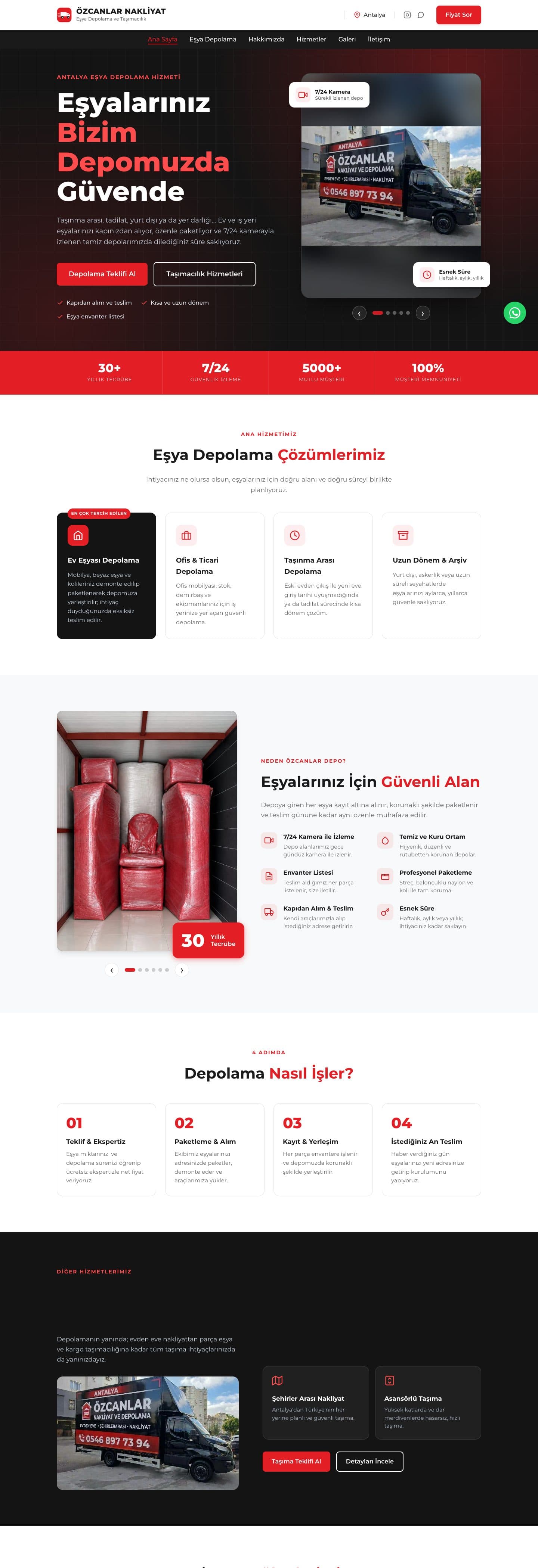 Özcanlar Nakliyat website screenshot